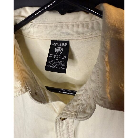 Vtg Taz Tasmanian Devil Warner Bros Embroidered Chest Pocket Button Shirt Mens M - Picture 3 of 7